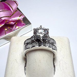 4.0cttw Rd & Bag CZ 925 Bridal Engagement Set15482